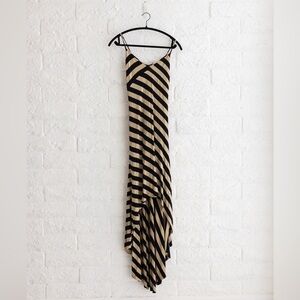 bebe Black and Tan High Low Dress